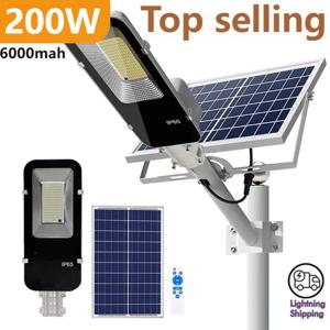 200W 강력한 태양 빛 야외 태양 가로등 6000mah 방수 자동 황혼 차고 정원에 대 한 새벽 가로등