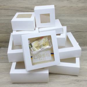 10pcs DIY 선물 패키지 창 화이트/크래프트 쥬얼리 패키지 상자 케이크 포장 웨딩 홈 파티 머핀 포장 상자