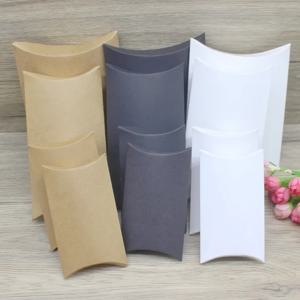 10pc 멀티 크기 선물 상자 빈티지 크래프트 화이트 선물 패키지 베개 상자 종이 파티 용품 포장 보석 패키지