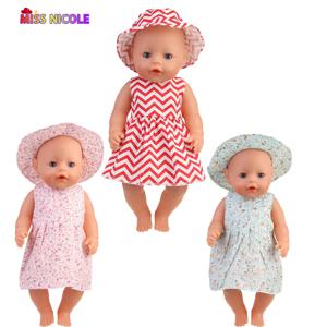 새로운 43 cm 태어난 아기 인형 옷 모자 드레스 18 인치 1/3 BJD 인형 소녀를위한 흰색 양말 속옷