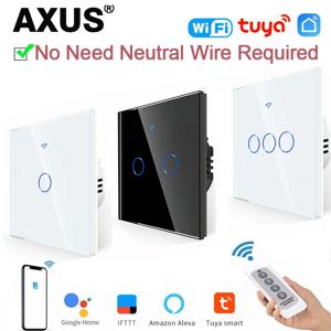 AXUS EU WiFi 스마트 라이트 스위치 터치 스위치 RF433 중립 와이어 없음 스마트 홈 라이프 Tuya App 제어 지원 Alexa Google 홈