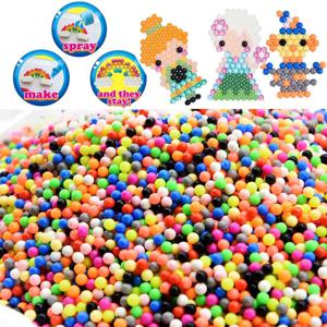 300pcs 구슬 리필 팩 하마 비즈 장난감 지그 소 퍼즐 매직 워터 끈적 비드 본드 퓨즈 비즈 비즈 세트 수제 퍼즐