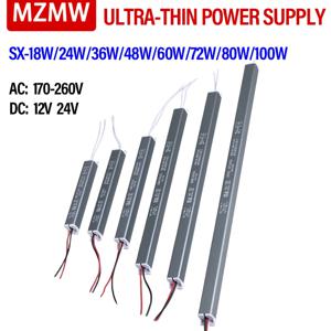12V 24V LED 초박형 전원 공급 장치 18W 24W 36W 48W 60W 72W 80W 100W AC 220V LED 드라이버 LED 스트립 어댑터 라이트 박스 변압기