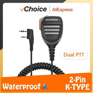 Baofeng UV-5R PTT 방수 UV-17 워키 토키 스피커 라디오 마이크 Keenwood UV-82 UV16 888S 용 2 핀 유형 핸드 헬드 마이크