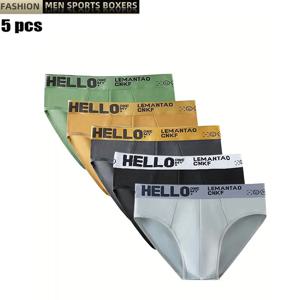 5Pcs 남성 속옷 여름 남성 팬티 남성 대형 XS-XL 소년 편안한 솔리드 속옷 곰팡이 방지 남성 팬티