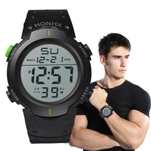 남자 스포츠 LED 시계 톱 브랜드 남자 디지털 시계 다기능 고무 남자 Fitnes 운동 선수 시간 유지 전자 시계 Reloj