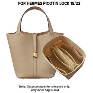 H Picotin18 22 펠트 천 삽입 가방 주최자 메이크업 핸드백 주최자 여행 내부 지갑 휴대용 화장품 가방