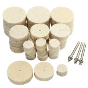 33pcs 양모 펠트 연마 휠 천으로 버핑 디스크 쥬얼리 미러 샌딩 패드 Dremel 드릴 로타리 도구 용 3mm 생크