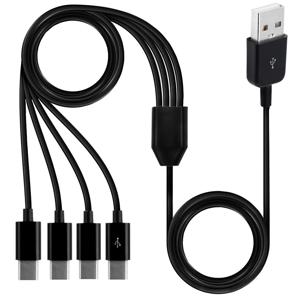 1.5m 1m 0.3m Type-C 1 ~ 4 3 2 포트 유형 C USB C - USB Y 분배기 스마트폰 태블릿용 다중 충전 날짜 케이블 코드