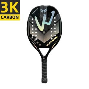 라켓 비치 테니스 Camewin 3K 홀로그램 전체 탄소 섬유 프레임 Feminino Masculina 키트 무례한 표면 처리 초보자