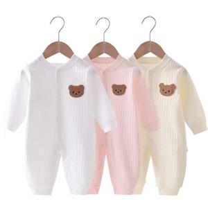 곰 신생아 점프 슈트 코튼 가을 봄 아기 Romper 유아 소녀 소년 의류 유아 원피스 어린이 Onesie 홈 레저 착용