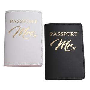 2PCS 세트 미스터/부인 연인 커플 PU 가죽 여권 커버 케이스 홀더 여행 액세서리 지갑 여성용 남성용