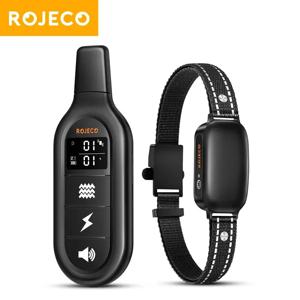 ROJECO 전기 강아지 훈련 목걸이, 디지털 충전식 리모컨, IPX7 방수 진동기, 애완견 짖는 충격 방지 칼라
