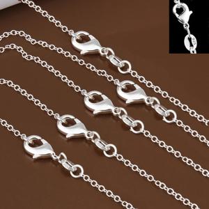 도매 5 개/몫 925 스털링 실버 체인 목걸이, 패션 남자/여자 DIY 쥬얼리 롤로 체인 1mm 목걸이 16 18 20 22 24