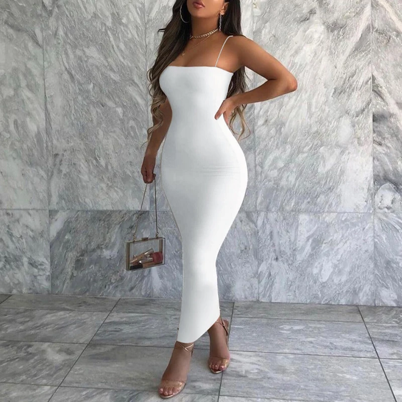 여름 검은 섹시한 드레스 여성 streetwear 민소매 backless 솔리드 스파게티 스트랩 bodycon 캐주얼 clubwear 우아한 파티 드레스