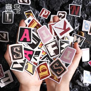 Etori Life 다채로운 영어 편지 스티커 46pcs DIY 장식 문구 일기 컵 노트북 휴대 전화 장난감 스크랩북