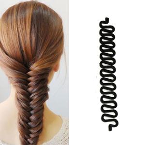패션 물고기 본드 파도 Braider 도구 롤러 헤어 트위스트 스타일링 블랙 롤빵 제조기 매직 헤어 Braiding