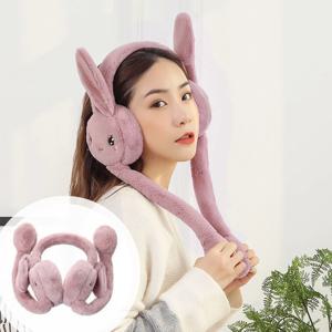 1Pcs 신사 숙녀 푹신한 가을, 겨울 귀마개 귀여운 따뜻한 이동 에어백 토끼 귀 차가운 귀마개, 부드러운 귀마개 매일 착용