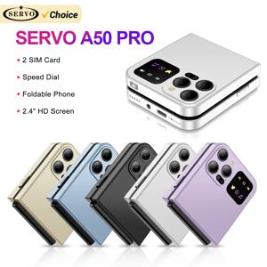 SERVO A50 Pro 플립 폰 듀얼 SIM 카드 GSM 전기 토치 자동 통화 녹음 2.4 인치 화면 접이식 휴대 전화 Type-C