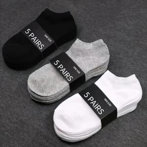 5 또는 10 쌍 남성 여성 양말 블랙 화이트 그레이 편안한 통기성 발목 양말 봄 여름 2024 짧은 양말 로우 컷 얇은