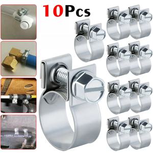 10PCS 호스 클립 연료 라인 희년 클램프 디젤 가솔린 파이프 냉각수 라디에이터 튜브 클램프 탄소강 패스너 가정용 도구