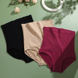 원활한 고층 쉐이핑 팬티 여성 슬리밍 컨트롤 Shapewear 솔리드 ​​컬러 엉덩이 기중 장치 속옷 높은 탄성 란제리