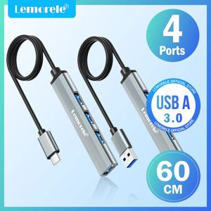 Lemorele USB 허브 유형 C 허브 USB3.0 OTG 4 포트 USB C/A 허브 멀티 분배기 어댑터 Lenovo Macbook Pro 용 노트북 액세서리
