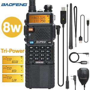 Baofeng UV-5R 8W 3800 워키 토키 트라이 파워 듀얼 밴드 VHF UHF 휴대용 장거리 고출력 핸드 헬드 CB 햄 양방향 라디오