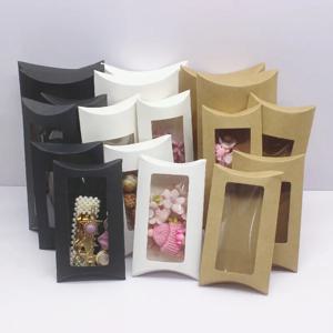 창, 흰색/크래프트 종이/검정색, 여러 크기 베개 포장 상자가 있는 10개 DIY 선물 포장