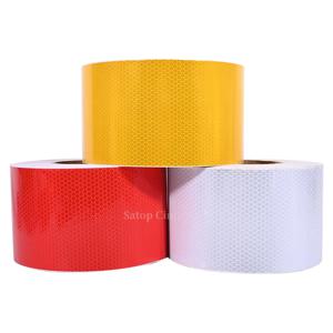 10cm * 5M PVC 격자 반사 자동차 스티커 흰색 빨간색 주황색 노란색 강한 접착제 레트로 반사판 테이프 높은 선명도 스트립