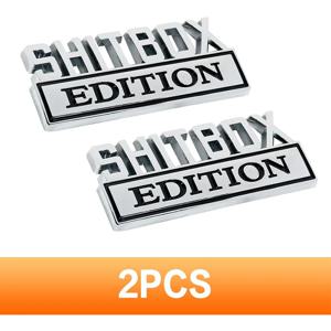 2 Pcs Shitbox Edition 배지, 자동차 외장 로고, 3D 펜더 스티커 데칼, 교체, GM 자동차, 트럭, RV, SUV 도어 장식