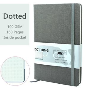 A5 점선 노트 천 하드 커버 100 GSM 종이 플래너 일기 메모장 저널 학생 일정 편지지 사무실 학교 용품