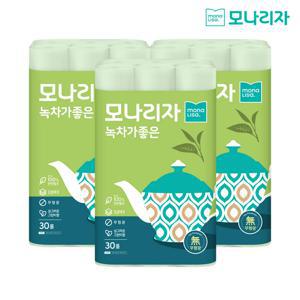 모나리자 녹차가 좋은 3겹 화장지 25M 30롤 3개 천연펄프 100% 롤 두루마리 휴지