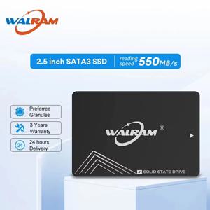 WALRAM SSD 하드 디스크 드라이브, PC 노트북용 내장 솔리드 스테이트 드라이브, SATA3 SSD, 512GB, 128GB, 256GB, 1TB, 120GB, 240GB, 480GB, HDD, 2.5 인치