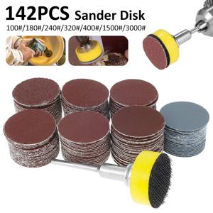 142pcs 1 인치 샌딩 디스크 패드 세트 100-3000 그릿 연마 연마 패드 키트 로타리 도구 샌드페이퍼 액세서리 Dropshipping