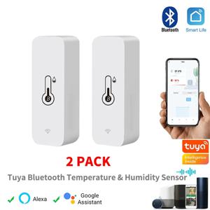Tuya 스마트 무선 온도 습도 센서 미니 블루투스 호환 APP 원격 제어 온도계 습도계 2PACK