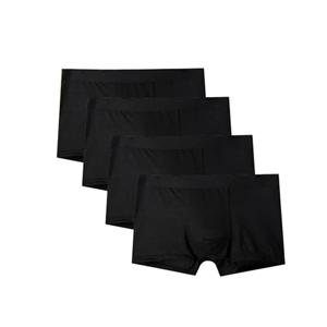 남성 복서 블랙 팬티 속옷, 통기성 섹시한 남성 복서, 솔리드 언더팬츠 편안한 속옷, 4 개