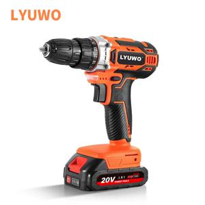 20V 무선 드릴 40N.m 25 Plus 1 LYUWO 전기 스크루 드라이버 열쇠가없는 척 2 기어 속도 무선 전원 드라이버 배터리 도구