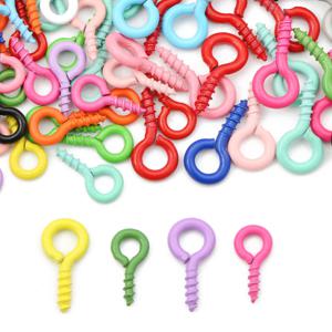 50-100 개/몫 4*8mm 다채로운 작은 작은 미니 눈 핀 Eyepins 후크 Eyelets 나사 DIY 쥬얼리 만들기 용품 액세서리