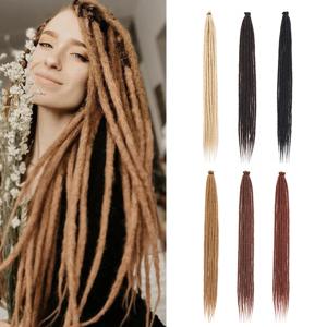 합성 Dreadlock 확장 10 루트/팩 히피 싱글 엔드 Dreads Ombre Loc 확장 24인치 레게 스타일 크로셰 헤어