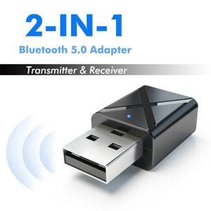 USB 블루투스 5.0 송신기 및 리시버, 2 in 1 무선 오디오 스테레오 어댑터, TV PC 블루투스 스피커 헤드폰용