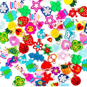 부드러운 접착제 DIY 만화 다채로운 동물 꽃 구슬 펜던트 다채로운 고무 Loom 밴드 팔찌 쥬얼리 비즈 장난감 비즈 세트 만들기