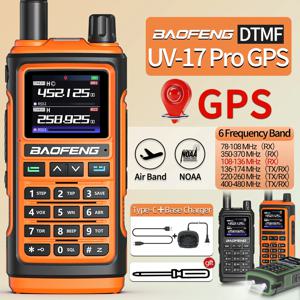 Baofeng UV-17 PRO GPS 에어 밴드 워키 토키 무선 복사 주파수 NOAA DTMF Type-C UV-5R K5 21 pro Ham 양방향 라디오