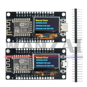 NodeMCU ESP8266 개발 보드, 0.96인치 OLED 디스플레이 CH340G ESP-12F WiFi 모듈 TYPE-C USB, Arduino/Micropython용