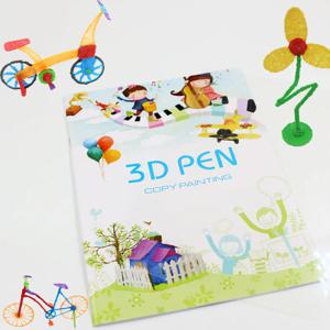 3D 인쇄 펜 그리기 책 재사용 가능한 다채로운 22/40 패턴 3D 펜 아이 선물을위한 두꺼운 종이 지우기 플레이트 그림 템플릿