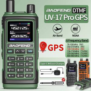 Baofeng UV-17Pro GPS 워키 토키 108-136MHz 에어 밴드 VHF UHF 200-260MHz 350-355MHz FM 라디오 6 밴드 무선 복사 주파수
