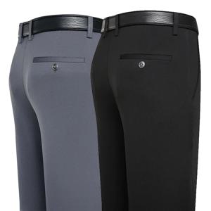 정장 바지 남성 비즈니스 캐주얼 바지 정장 드레스 스트레이트 바지 탄성 블랙 네이비 블루 남성 의류
