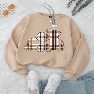 캐주얼 여성 스웨터 테디 베어 인쇄 후드 편안한 양털 소프트 풀오버 패션 Crewneck 느슨한 여성 탑 의류