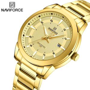 2024 최고 브랜드 NAVIFORCE 남성용 시계 스테인레스 스틸 스트랩 캐주얼 남성 쿼츠 스포츠 손목 시계 럭셔리 방수 날짜 시계