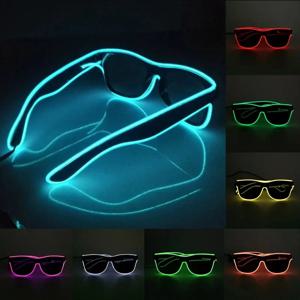 1PC 깜박이 EL 와이어 LED 조명 파티 선글라스 Led 안경 빛나는 파티 장식 조명 클래식 참신 선물 밝은